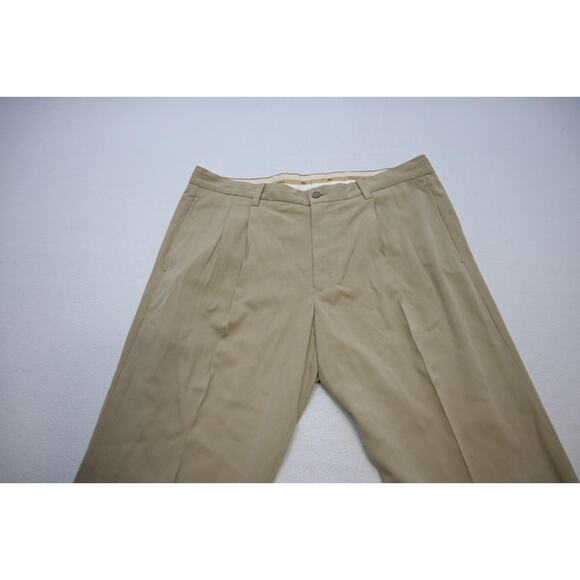 Tommy Bahama Silk Rayon Hawaiian Pants Pleated Front Beige Mens Sz 34 x 34 - Picture 5 of 9